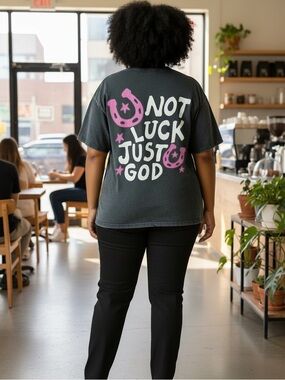 Obsessive Love Black Graphic Not Luck Just God tee size 2X